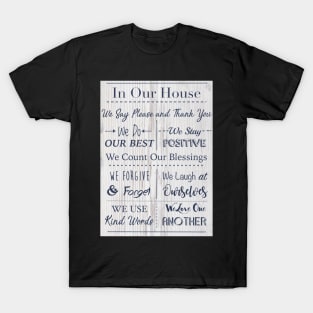 House Rules to Live By Print T-Shirt